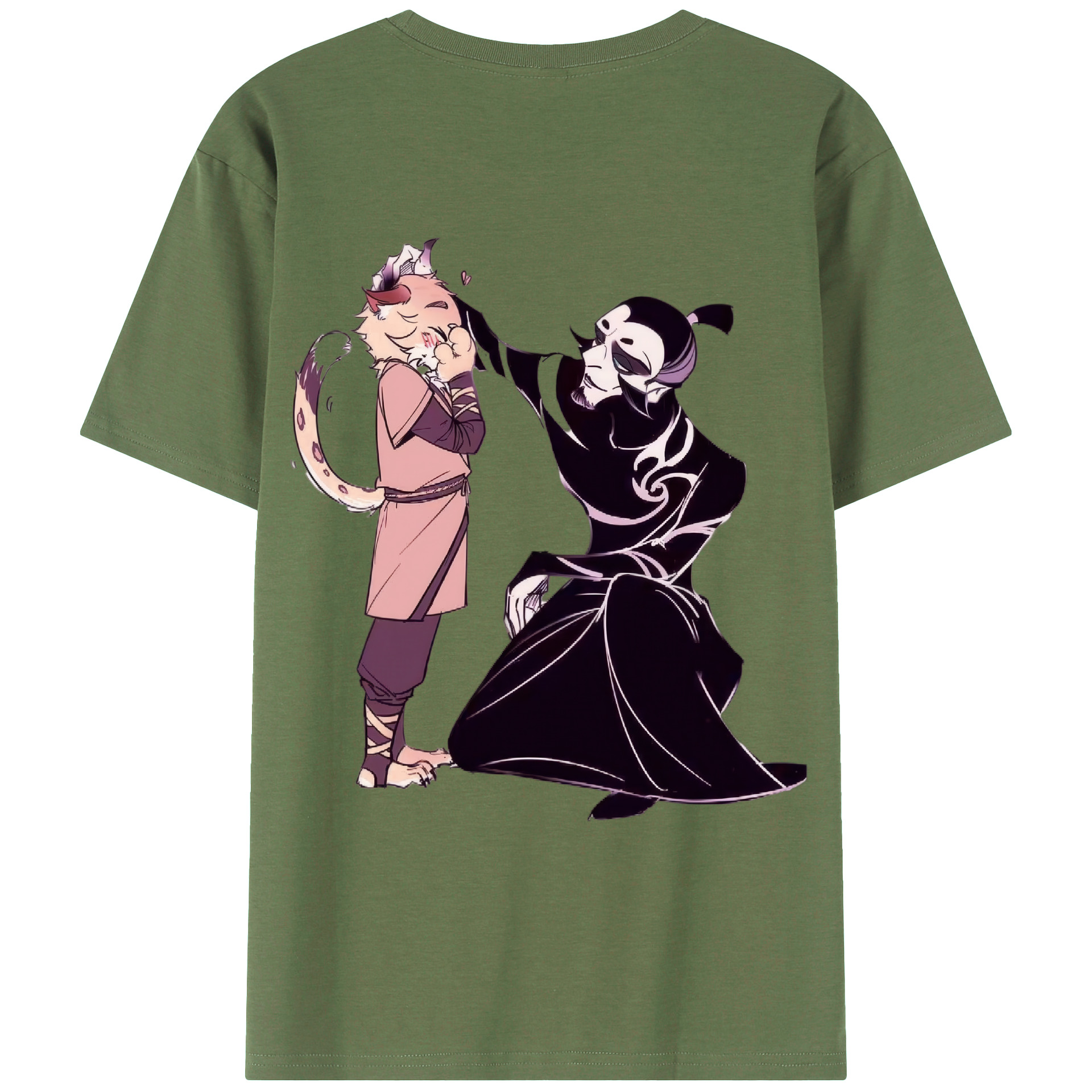 （画像用） Ne Zha 2 ナタ 魔童の大暴れ 綿100％ メンズ半袖Tシャツ（バックプリント） 通気性